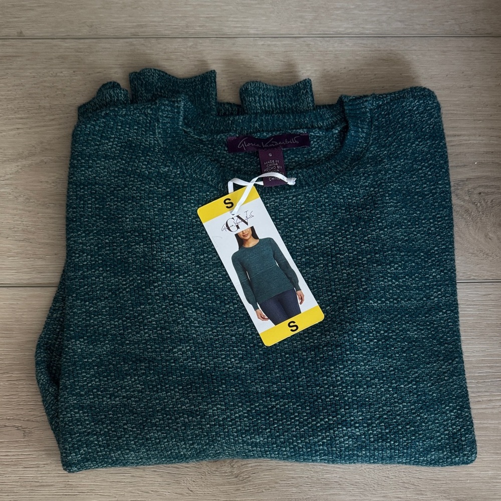Gloria Vanderbilt Teal Women's Crewneck Sweater